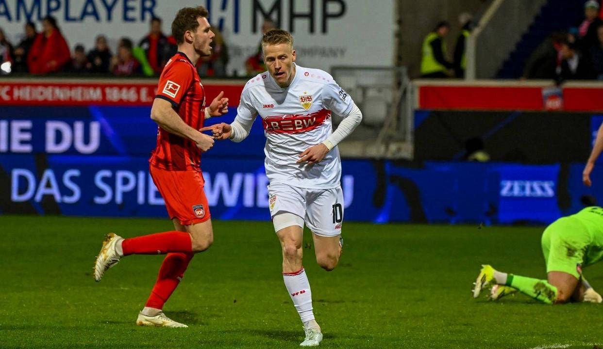 德甲第23轮爆冷，海登海姆主场3-3顽强逼平斯图加特，阻碍对手三连胜